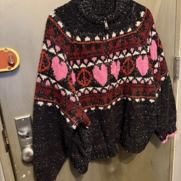 Pilcro Peace Love Icon Zip-Up Cardigan Sweater - Picture 9 of 16